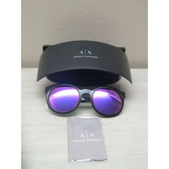 🔥A|X Armani Exchange Womens 🔥AX4075S Sunglasses Black/Grey Mirror Violet 5 - Picture 3 of 12
